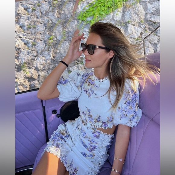 Zimmermann Jude Floral Linen Cut-out minidress - Picture 2 of 12